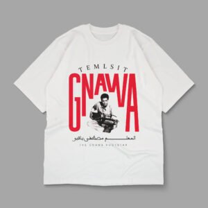 "TEMLSIT GNAWA" White Oversized T-shirt